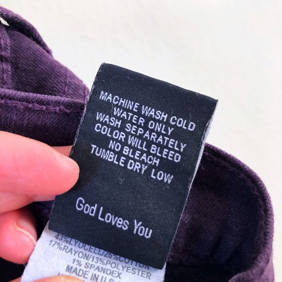 Flying Monkey Purple Stretchy Skinny Jeans (7) - Picture 5 of 7